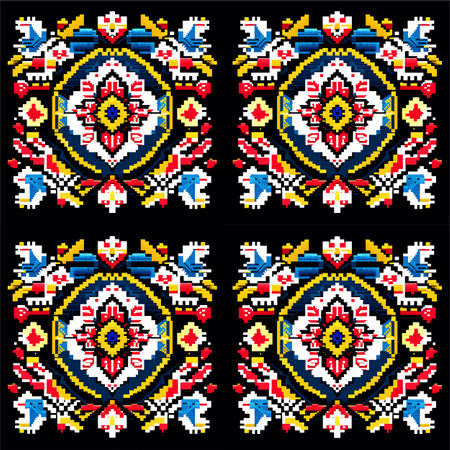 Ukrainian embroidery. Embroidery on fabric.