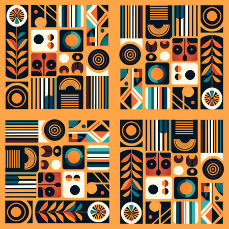 Seamless pattern with abstract geometric shapes. Vector illustration. Ideal for printing onto fabric...