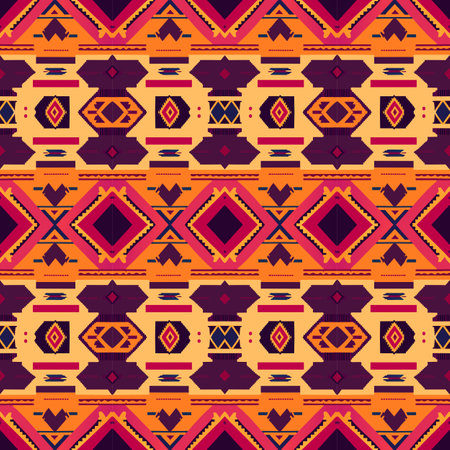 Ethnic boho seamless pattern. Tribal pattern. Folk motif. Textile rapport.の素材