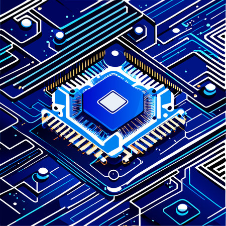 Circuit board background. Electronic computer hardware technology.  Vector illustration.