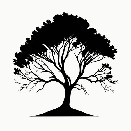 Tree silhouette isolated on white background. Vector illustration. Eps 10.の写真素材