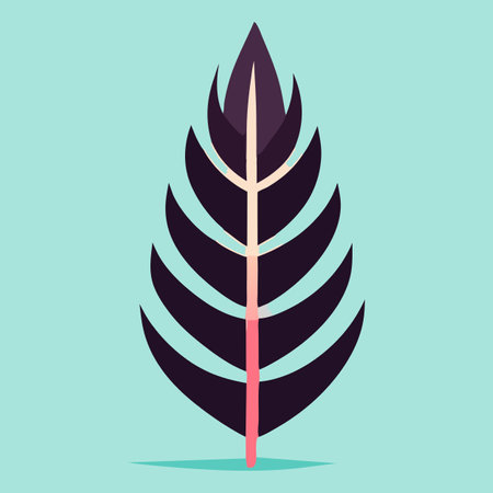 Tropical palm leaf icon in flat style. Vector illustration.の写真素材