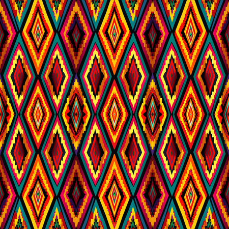 Geometric ethnic pattern traditional Design for background,carpet,wallpaper,clothing,wrapping,Batik,fabric,Vector illustration embroidery style.の写真素材
