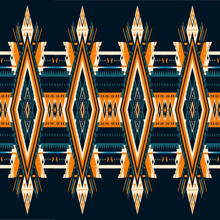 Seamless African pattern. Ethnic carpet with chevrons. Aztec style. Geometric mosaic on the tile,...