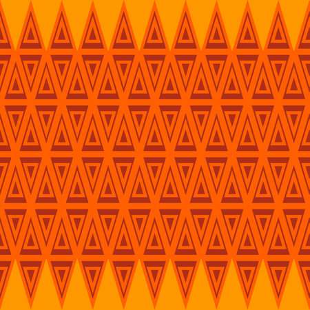 Seamless pattern of triangles. Vector illustration. Orange background.