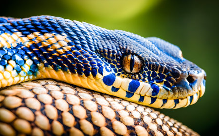 Close up of a boa constrictor snake, Thailand.の素材