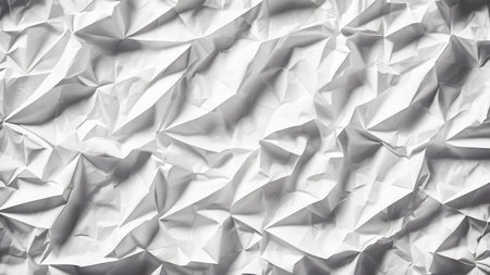White crumpled paper as a background texture, close-upの素材