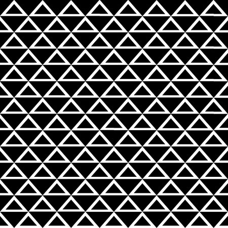 Seamless Triangle Pattern. Vector Black and White Background. Regular Texture