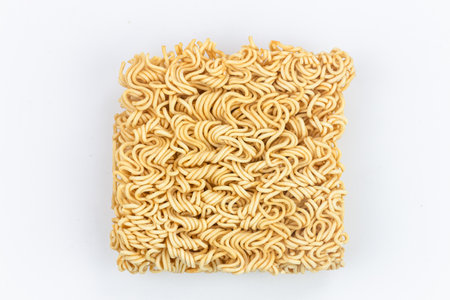 Instant noodles on white background.の写真素材