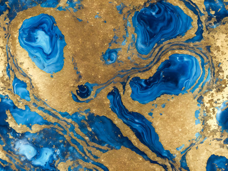 Marble abstract acrylic background. Marbling artwork texture. Agate ripple pattern. Gold powder.の素材