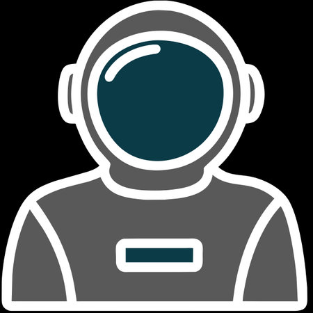 Astronaut vector icon. Illustration isolated on black background for graphic and web design.の素材