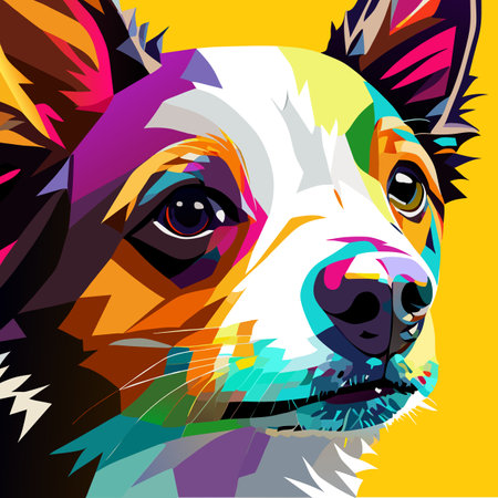 Colorful portrait of a dog. Vector illustration for your design.の素材