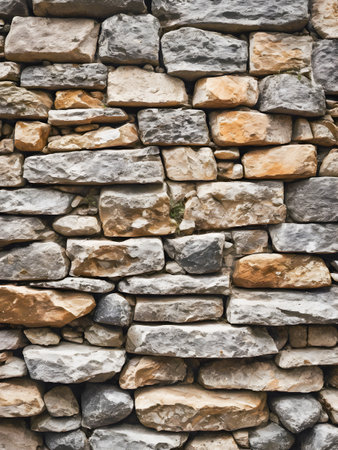 Background of stone wall texture. Closeup of stone wall texture.の素材