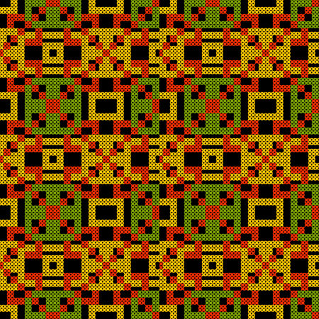 Seamless background pattern. Patchwork pattern. Weaving. Traditional ornament. Tribal motif. Can be...