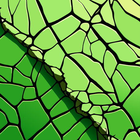 abstract vector stained-glass mosaic background - green and black colorsの素材