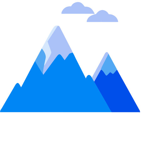 Mountain icon on white background, vector illustration. Flat style.のイラスト素材