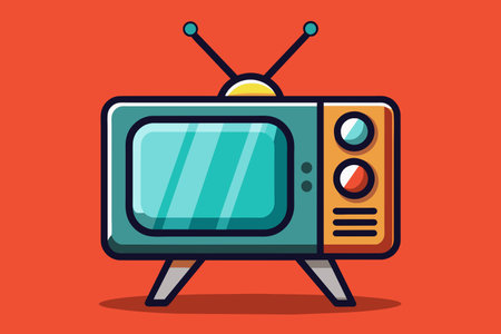 Retro tv icon. Television icon. Flat illustration of retro tv icon for web designのイラスト素材