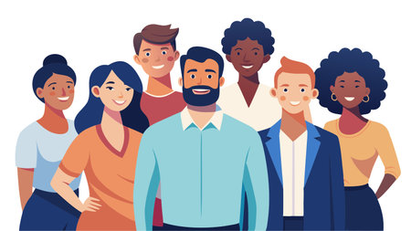 group of people avatar cartoon character with casual clothes vector illustration graphic designのイラスト素材