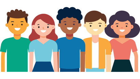 group of young people avatar character vector illustration design vector illustration desingのイラスト素材