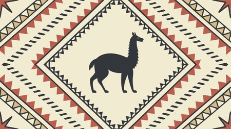 A wild mammal camel silhouette, a true animal of nature, journeys across the Sahara desert under a vast skyのイラスト素材