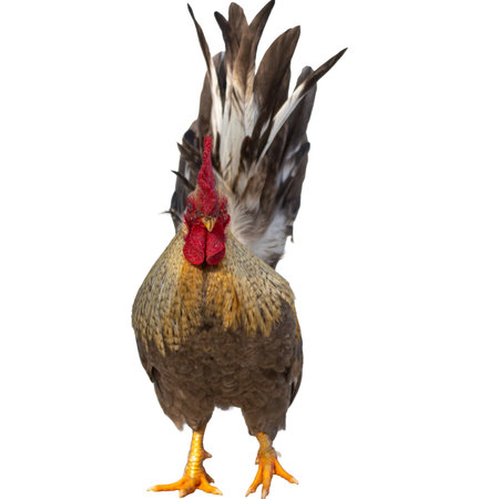 rooster isolated on white background with clipping path and full depth of fieldの写真素材