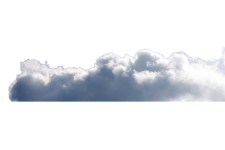 Cloudscape has been developing in gorgeous form.  Isolated on white background.