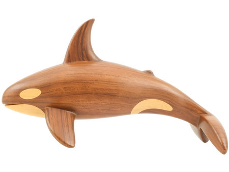 A brown wooden toy airplane and horse, with an isolated wooden shark illustration, and a wooden spoonの素材