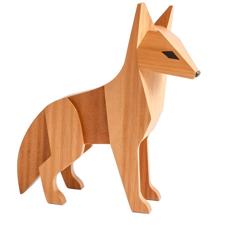 Wooden dog isolated on white background.  Wooden dog.の素材