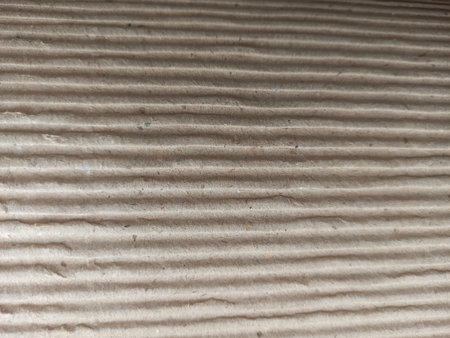 close up of corrugated cardboard texture, can be used as backgroundの写真素材