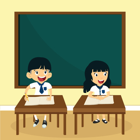 Childrens learning in classのイラスト素材