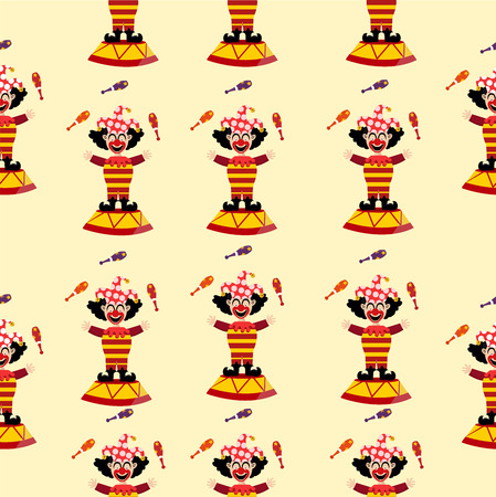 circus clown illustration patternのイラスト素材