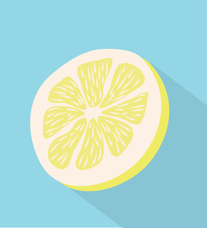 slice of a lemon with long shadowのイラスト素材