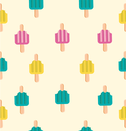 bitten off ice cream patternのイラスト素材