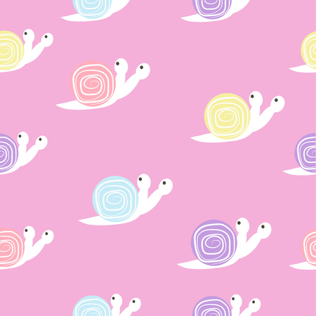 snails pastel patternのイラスト素材