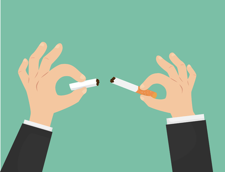 hands broken cigaretteのイラスト素材