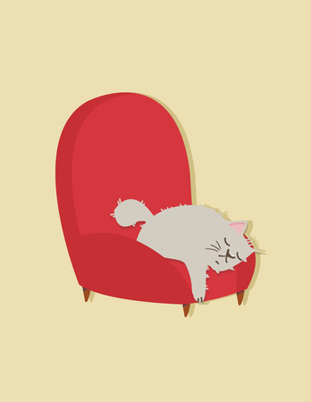 cat sleep on sofaのイラスト素材