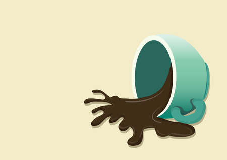 Spilled coffee vector illustrationのイラスト素材