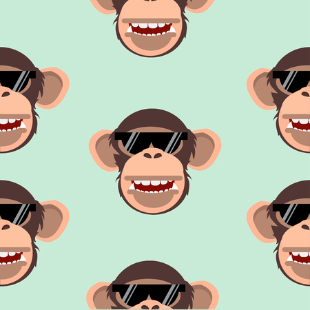 Chimpanzee head pattern.のイラスト素材