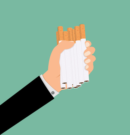 Cigarette in hand illustration.のイラスト素材