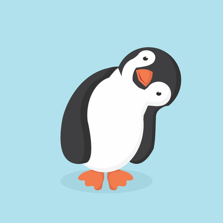 Cute Penguin cartoon Vector illustration.のイラスト素材