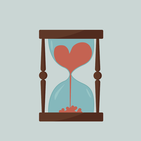 hourglass with heart Vector illustration.のイラスト素材
