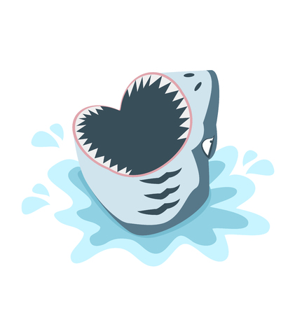 shark with open mouthのイラスト素材
