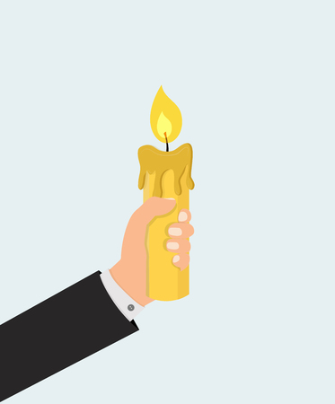 hand holding candleのイラスト素材