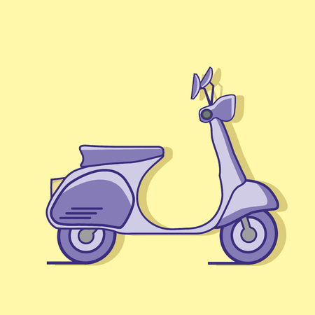 purple scooter Flat styleのイラスト素材