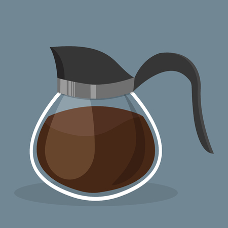 Flat Coffee Pot Vectorのイラスト素材
