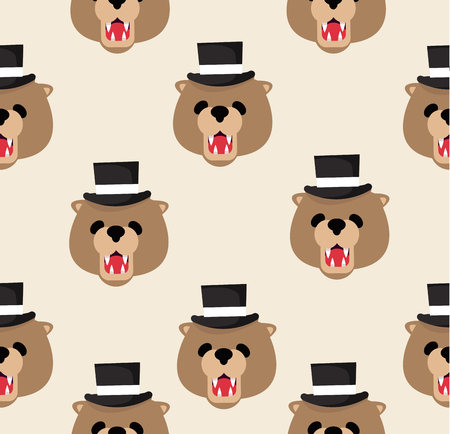 Head teddy Bear pattern Vector illustration.のイラスト素材