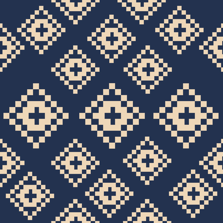 Square seamless pattern in pixel art styleのイラスト素材