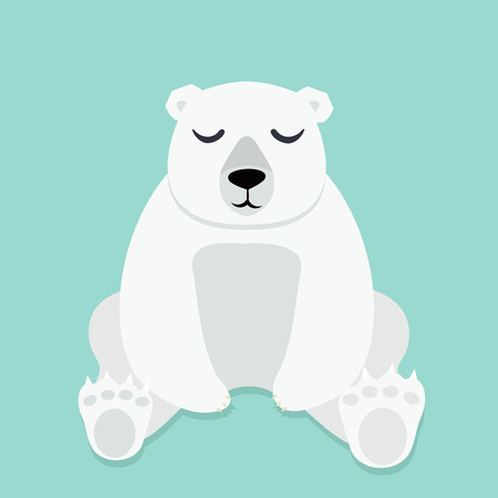 Lonely Polar bear sitting vectorのイラスト素材