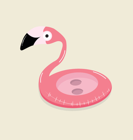Summer flamingo float swimming pool ringのイラスト素材