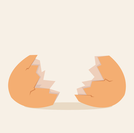 Broken egg shell vectorのイラスト素材